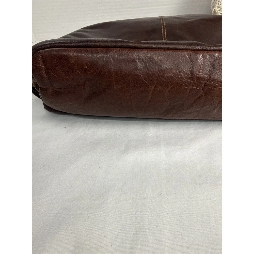Jack Georges Voyager Small Brown Leather Crossbody Backpack Unisex.